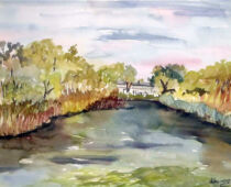 Aquarell | 30 x 40 cm | Preis: 85 € | #569 Bad Liebenwerda (Aquarell)