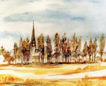 Aquarell | 36 x 48 cm | Besitz Raiffeisenbank | #571 Arzberg (Aquarell)