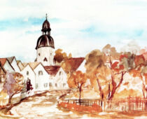 Aquarell | 36 x 48 cm | Besitz Raiffeisenbank | #573 Dautzschen (Aquarell)