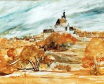 Aquarell | 36 x 48 cm | Besitz Raiffeisenbank | #574 Dommitzsch (Aquarell)