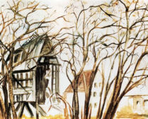 Aquarell | 36 x 48 cm | Besitz Raiffeisenbank | #581 Mühle Rosenfeld (Aquarell)