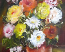 Öl | 30 x 40 cm | unverkäuflich | #863 Blüten in Vase (Öl)