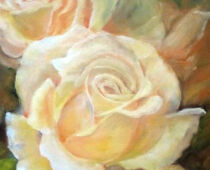 Öl auf Hartfaser | 30 x 40 cm | unverkäuflich | #618 Gelbe Rosen (Öl auf Hartfaser)