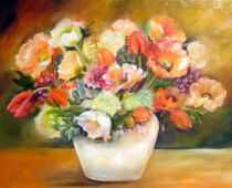 Öl auf Hartfaser | 40 x 50 cm | Preis: 125 € | #632 Mohnblüte im Topf (Öl auf Hartfaser)