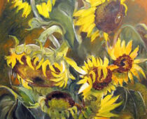 Öl auf Hartfaser | 50 x 70 cm | Preis: 200 € | #644 Sonnenblumen (Öl auf Hartfaser)