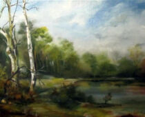 Öl auf Hartfaser | 60 x 80 cm | Preis: 300 € | #646 Torgau - Am Großen Teich (Öl auf Hartfaser)