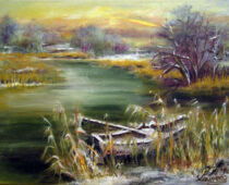 Öl auf Leinwand | 30 x 40 cm | Preis: 100 € | #625 Idylle am Großen Teich (Öl auf Leinwand)