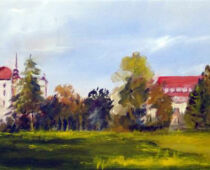 Öl | 30 x 60 cm | Preis: 125 € | #757 Torgau - Im Schlosspark (Öl)