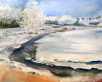 Öl | 30 x 40 cm | Preis: 100 € | #754 Winter an der Elbe (Öl)