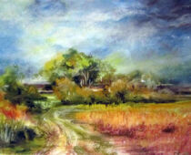 Pastellkreide | 30 x 40 cm | Preis: 85 € | #666 Landschaft bei Torgau (Pastellkreide)