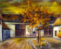 Pastellkreide | 40 x 50 cm | Preis: 150 € | #669 Vierseitenhof in Döbrichau (Pastellkreide)